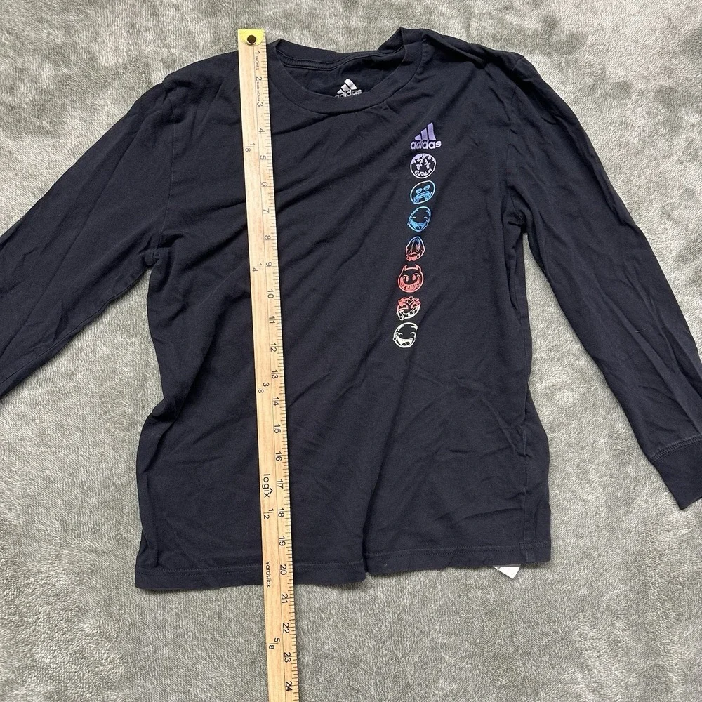 Adidas Shirt‎ Youth Small Black Long Sleeve Gym Tee Casual Boys